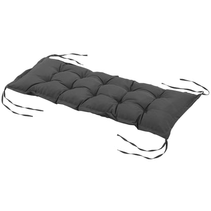 Seat Cushion 100x40 cm Chair Cushion with Ties, 10cm Thick Padding, Washable Seat Pad for Home, Garden, Sofa, Chairs, Dark Grey