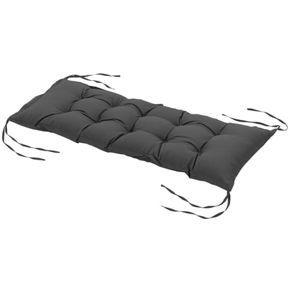 Seat Cushion 100x40 cm Chair Cushion with Ties, 10cm Thick Padding, Washable Seat Pad for Home, Garden, Sofa, Chairs, Dark Grey