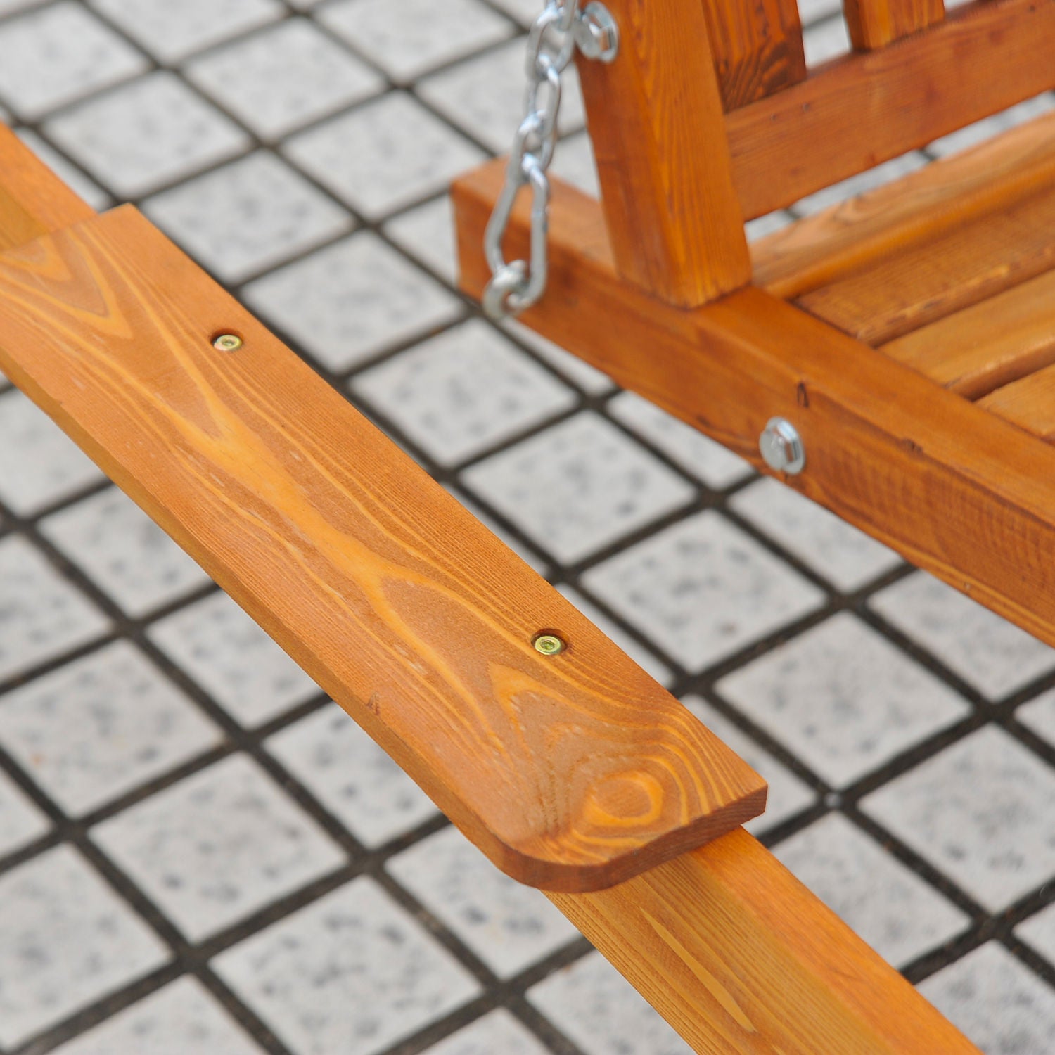 3-Seater Wooden Garden Swing with Canopy 210x 130x 185cm