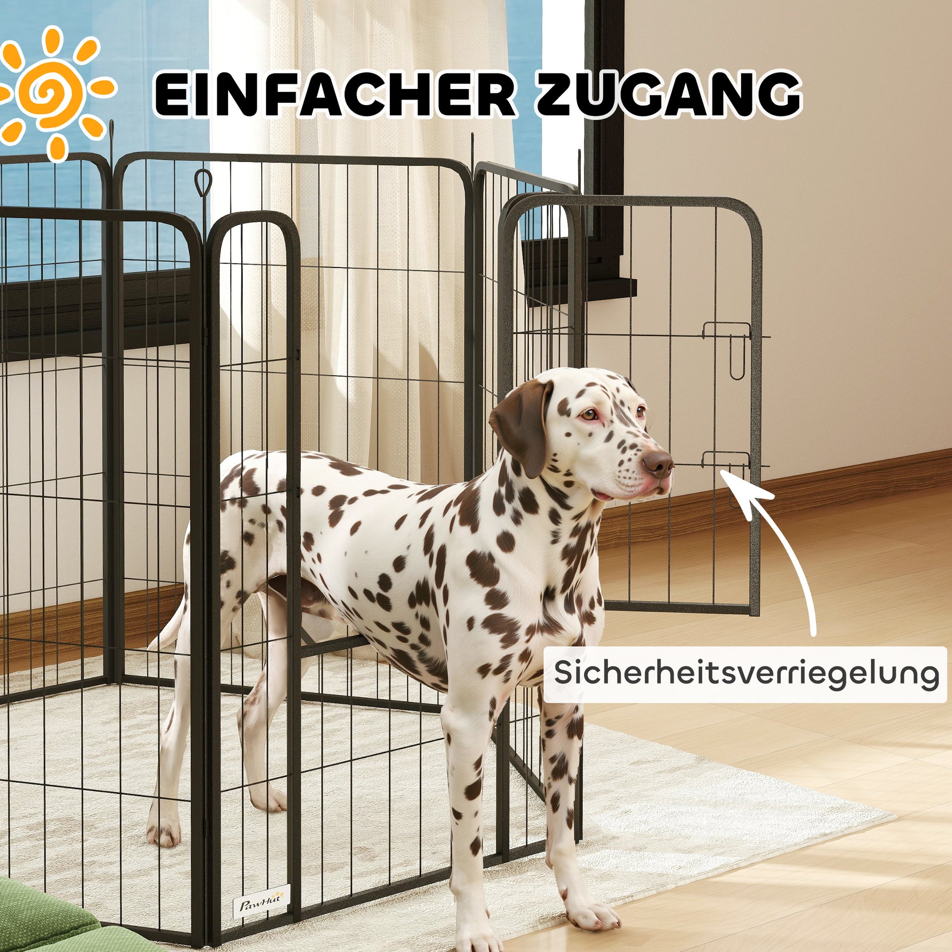 Puppy Playpen 6-Sided Puppy Play Area with 6 Grid Panels Door Flexible Foldable Protective Cover Playpen 100cm High Dog Playpen Puppy Gate for Dog Cat Playpen for Indoors Outdoors