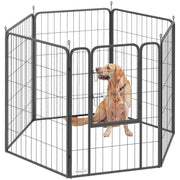 Puppy Playpen 6-Sided Puppy Play Area with 6 Grid Panels Door Flexible Foldable Protective Cover Playpen 100cm High Dog Playpen Puppy Gate for Dog Cat Playpen for Indoors Outdoors