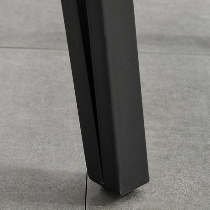 Industrial Design Dining Table Large Beveled Top 120L x 60W x 75H cm Black Metal Hairpin Legs Light Oak Grain MDF