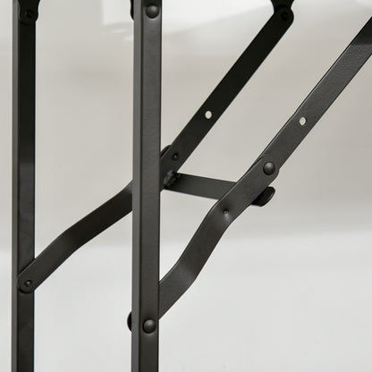 Kitchen Trolley Kitchen Serving Trolley with 1 Folding Tabletop 2 Trays and 1 Open Shelf Wheels Adjustable Foot Pads E1 chipboard Metal Rustic Brown 118 x 36.5 x 82 cm