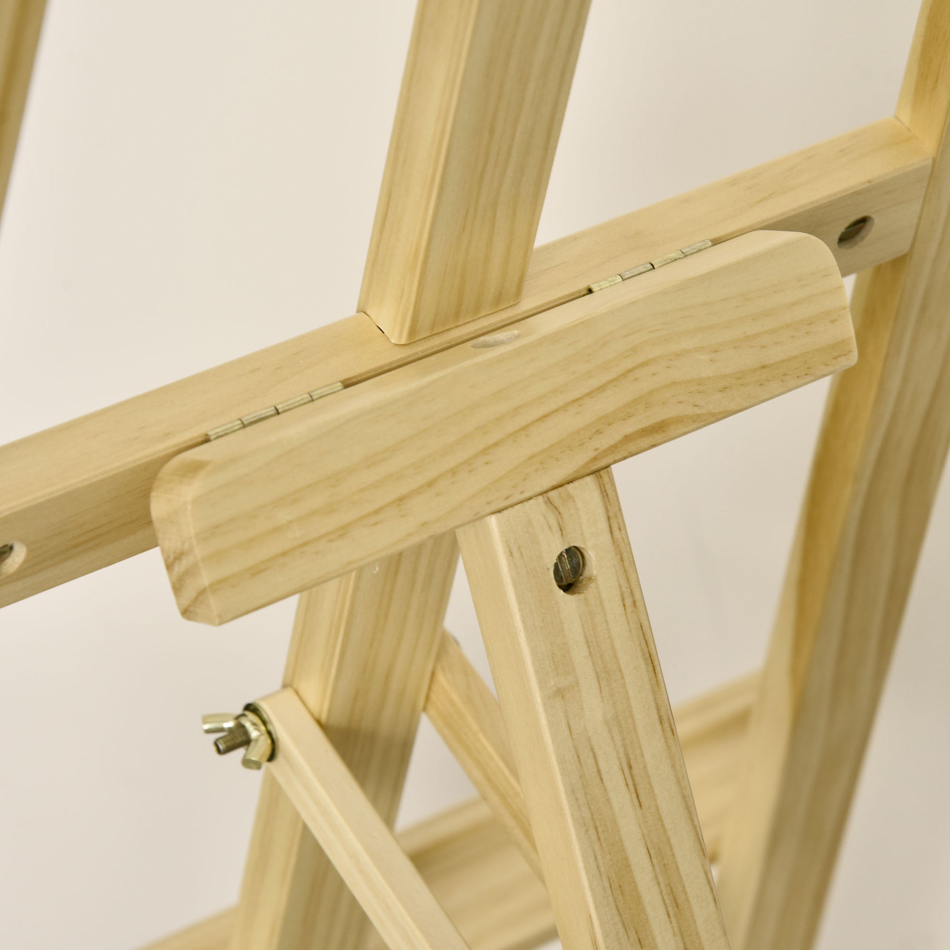 Easel Seat and Stand Easel Foldable Studio Easel 75° Adjustable with Holder for Art Painting And Outdoor Advertising Pine Wood Natural 51.5 x 71.5 x 134.5 cm