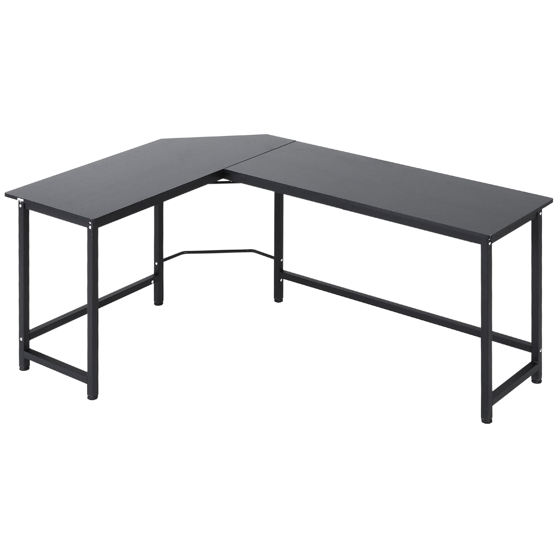 Computer Desk Writing Desk L-shaped Desk adjustable height Metal Black 168 x 120 x 75 cm