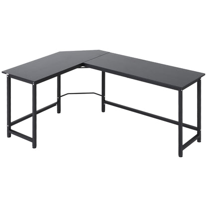 Computer Desk Writing Desk L-shaped Desk adjustable height Metal Black 168 x 120 x 75 cm