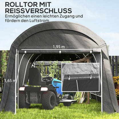 Bike Storage Shed, Waterproof Equipment Tent with Door, Anti-Dust Bike Cover, Shelter, Foil Storage Shed Bike Shed Garage for Garden 300x600x230 cm, Dark Gray