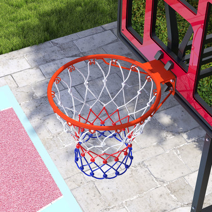 Outdoor Kids Basketball Hoop, Adjustable Height Basketball Stand with 83x60cm Backboard, Wheels, Weight Bag, Outdoor Basketball System for Kids Teens aged 6 years and above, Red