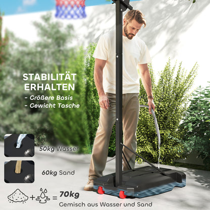 Outdoor Kids Basketball Hoop, Adjustable Height Basketball Stand with 83x60cm Backboard, Wheels, Weight Bag, Outdoor Basketball System for Kids Teens aged 6 years and above, Red