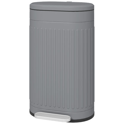 30 L Pedal Bin with Removable Inner Bucket and Soft-Close Lid, Gray — 36.5 x 31.2 x 60.8 cm (14.4 x 12.3 x 23.9 in)