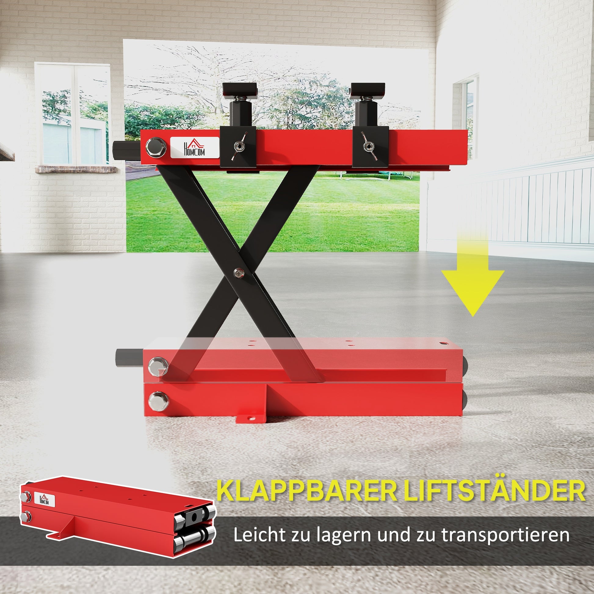 Motorcycle Jack 500 kg Load Capacity Motorcycle Lift 95-400 mm Height Adjustable Mount Stand Bike Repair Scissor Jack in Garage & Outdoor Areas