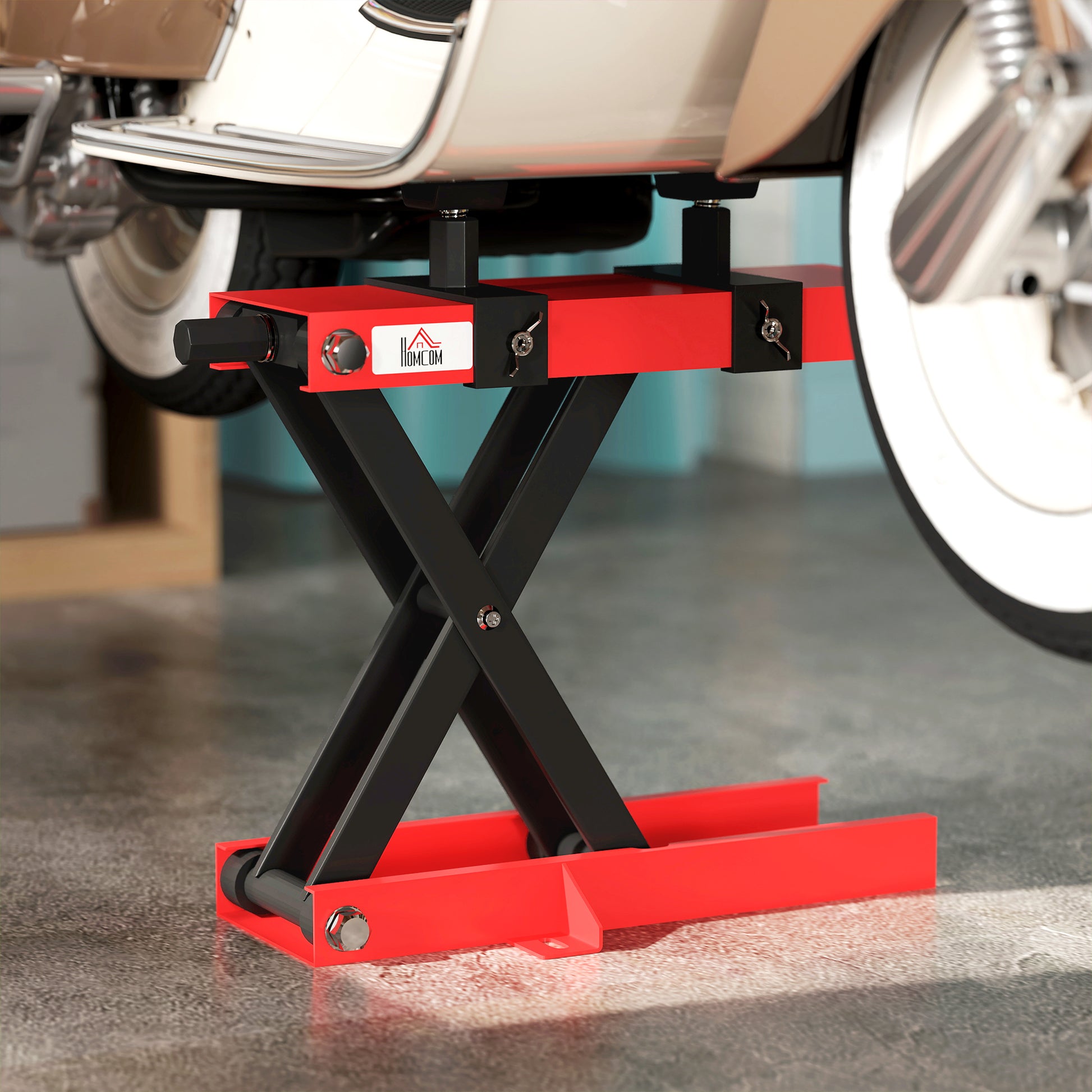 Motorcycle Jack 500 kg Load Capacity Motorcycle Lift 95-400 mm Height Adjustable Mount Stand Bike Repair Scissor Jack in Garage & Outdoor Areas