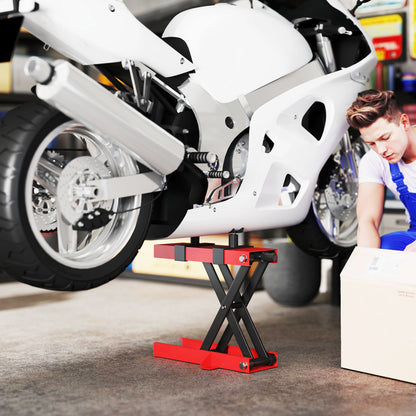 Motorcycle Jack 500 kg Load Capacity Motorcycle Lift 95-400 mm Height Adjustable Mount Stand Bike Repair Scissor Jack in Garage & Outdoor Areas