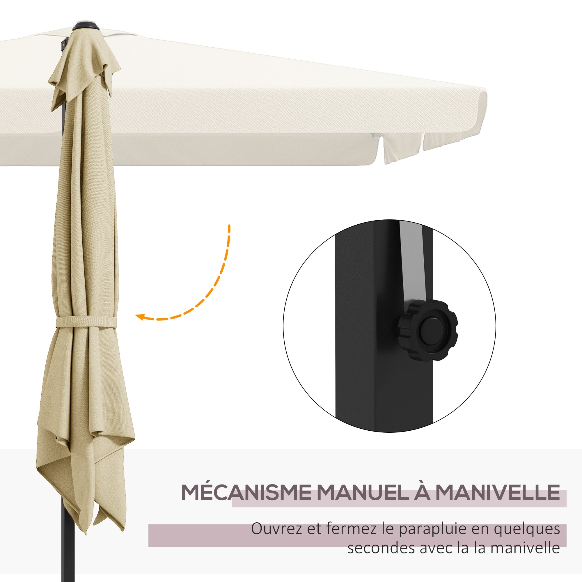 Square Tilted Cantilever Umbrella with Cross Base 3x3x2.56H m, Aluminum for Garden, Terrace, Balcony, Beige