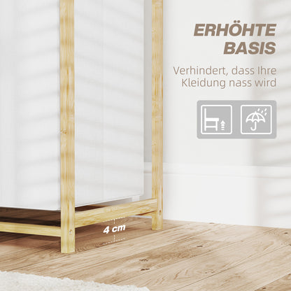 Laundry Basket 4 Compartments Bamboo Laundry Hamper 83L with 2 Extendable & Removable Fabric Bags, Shelf Laundry Box with Handle Laundry Sorter 70 x 36 x 70 cm White