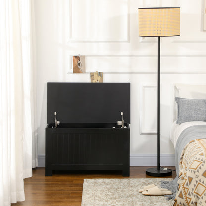 Bedroom Storage Trunk Storage Bench with Safety Hinge for Hallway Living Room 81x40x46 cm Black