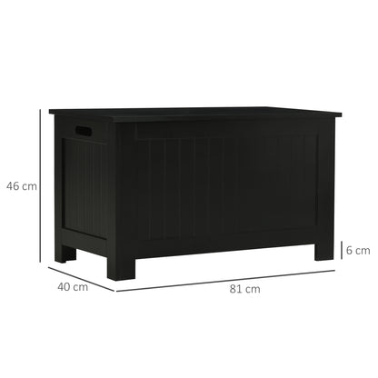 Bedroom Storage Trunk Storage Bench with Safety Hinge for Hallway Living Room 81x40x46 cm Black