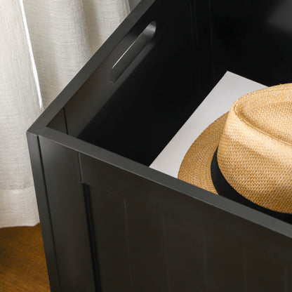 Bedroom Storage Trunk Storage Bench with Safety Hinge for Hallway Living Room 81x40x46 cm Black