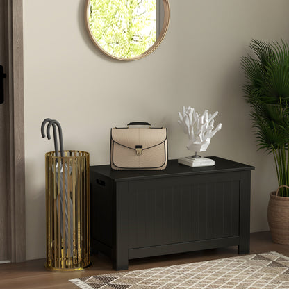 Bedroom Storage Trunk Storage Bench with Safety Hinge for Hallway Living Room 81x40x46 cm Black