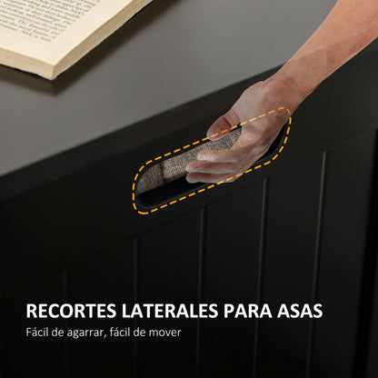 Bedroom Storage Trunk Storage Bench with Safety Hinge for Hallway Living Room 81x40x46 cm Black