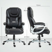 Office Chair, Computer Chair, with Tilt Function, High Backrest, 360° Swivel Wheels, Adjustable Height, Black