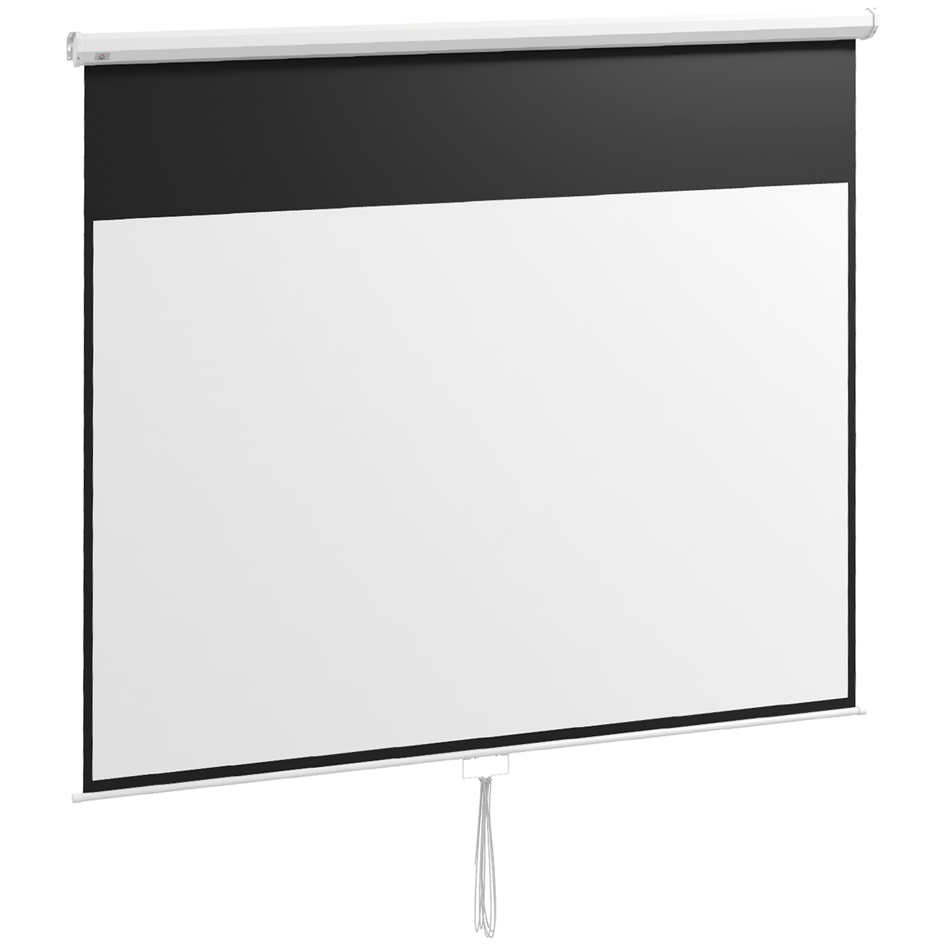 120-inch Projection Screen, Projector Screen, for Home Cinema, 16:9 4K HD, Wall or Ceiling Mount, 283 x 8 x 192 cm, White