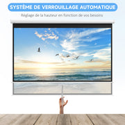 120-inch Projection Screen, Projector Screen, for Home Cinema, 16:9 4K HD, Wall or Ceiling Mount, 283 x 8 x 192 cm, White