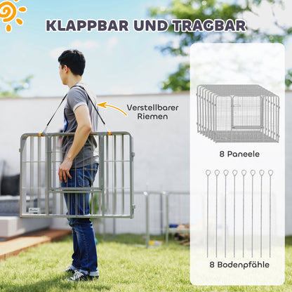 Puppy Playpen 8-Piece Puppy Playpen with 8 Grid Panels Door Ground Spikes Flexible Protective Tarp Playpen 60 cm High Dog Playpen Enclosure For Dogs Cats Puppy Playpen for Outdoors