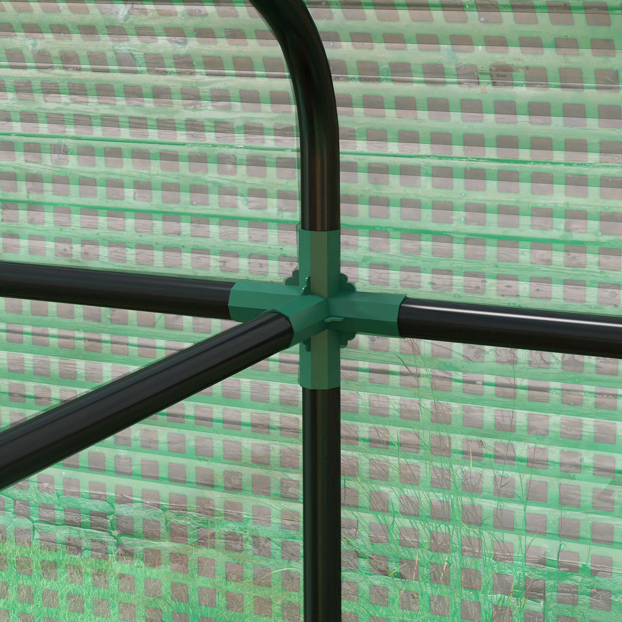 Garden Greenhouse PE, Balcony Greenhouse, Reinforced 135 g/m² Tarpaulin, Steel Frame, Roll-Up Zipper Door, for Vegetables Plants Flowers, Indoor and Outdoor, 200 x 140 x 200 cm, Green