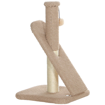 Scratching Post 54 cm High Scratching Post with Play Ball, Sisal Cat Scratching Post Cat Tree for Small Cats, Cat Scratching Furniture, Cream White