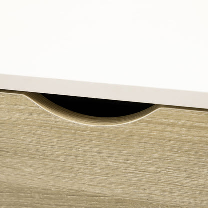 Modern Coffee Table with 2 Drawers and Open Compartments for Office Bedroom Study Room 106x58x39.5 cm White