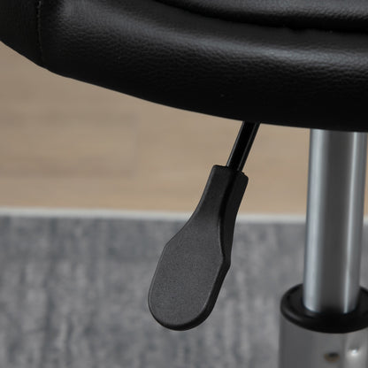 Set of 2 rolling stools swivel work stool 360° - adjustable seat 47-62H cm, ergonomic backrest - chrome-plated steel black synthetic coating