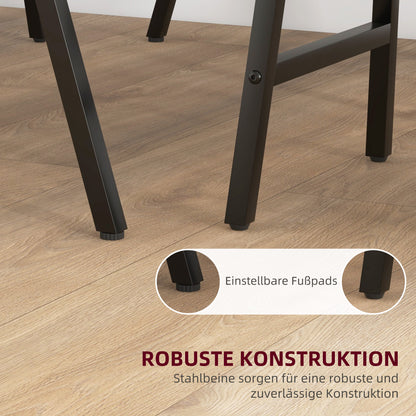 Bar Table with Bar Stool Set, 5-Piece Dining Group, Kitchen Table, Bistro Table with 4 Chairs, Bar Table Set for Kitchen, Living Room, Steel, Beige, 120 x 60 x 91 cm