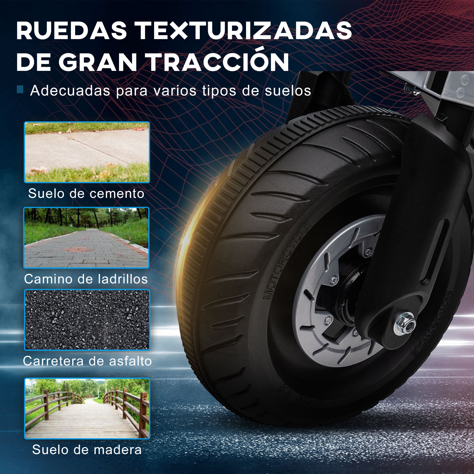 Kids Electric Motorcycle 6V Battery-Powered Motorcycle with Headlights Music Horn 3 km/h Speed Forward Reverse and Training Wheels for Kids 3-5 Years Old Load 25 kg 86x44x58 cm Black and White