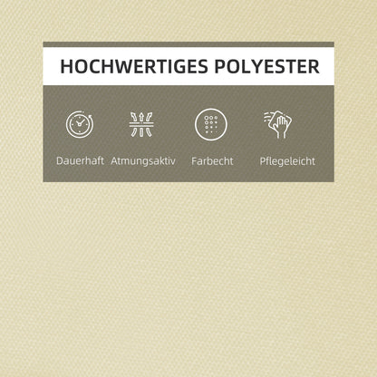 Sun Lounger Cushion with Pillow Removable Polyester + Cotton Fiber Cover Off-white 198 x 53 x 5 cm