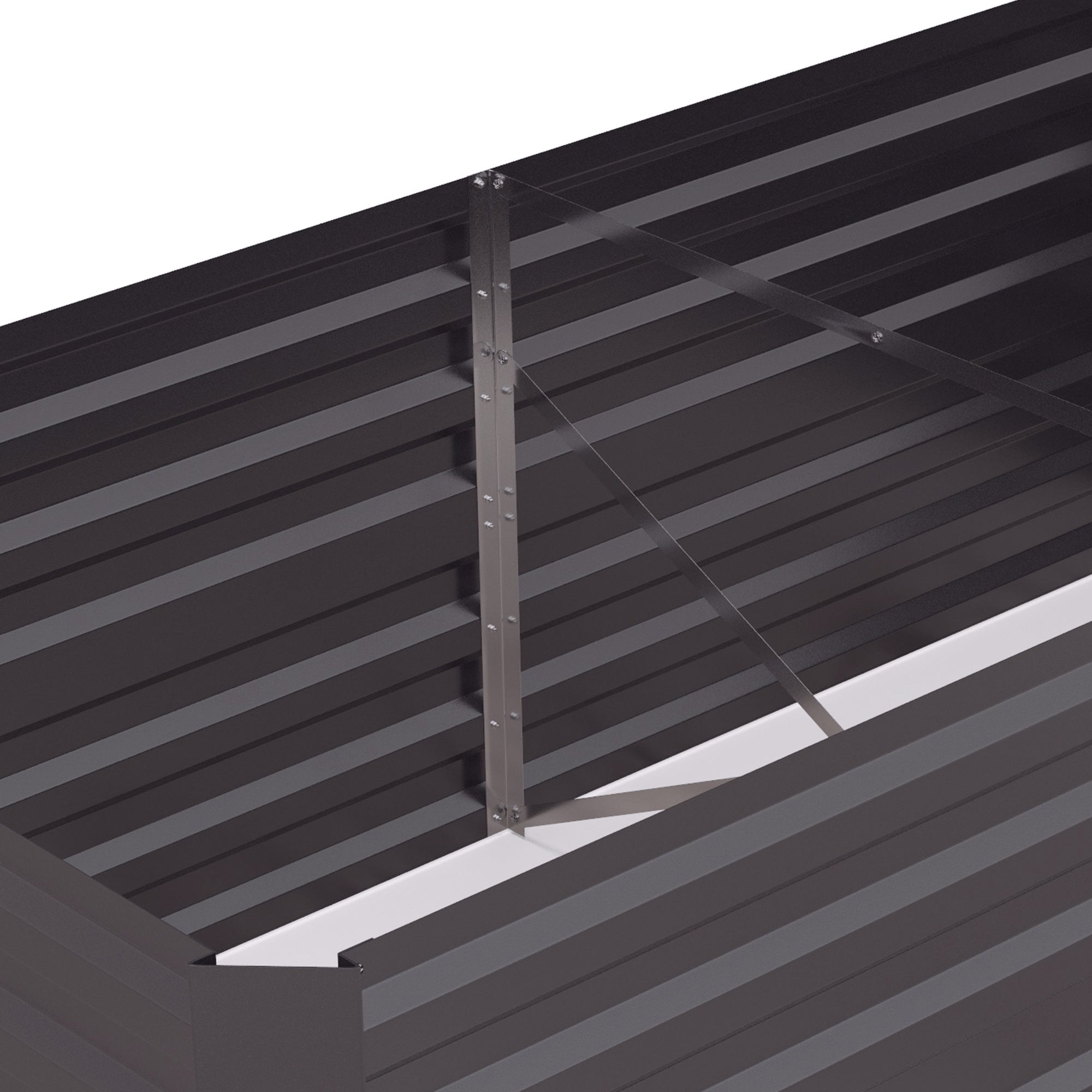 Rectangular Garden Raised Bed with Galvanized Steel Reinforcement Tubes 180 x 90 x 59 cm Dark Grey