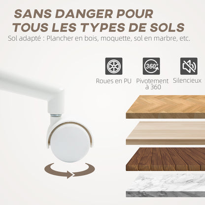 Office Chair Desk Chair Ergonomic Chair with Adjustable Height, Rocking Function, Swivel Office Chair with Wheels, Load Capacity 120 Kg, Beige