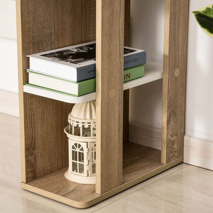 Computer Desk Computer Table dim. 100L x 44W x 74H cm 3 Side Shelves Wooden Light Oak White