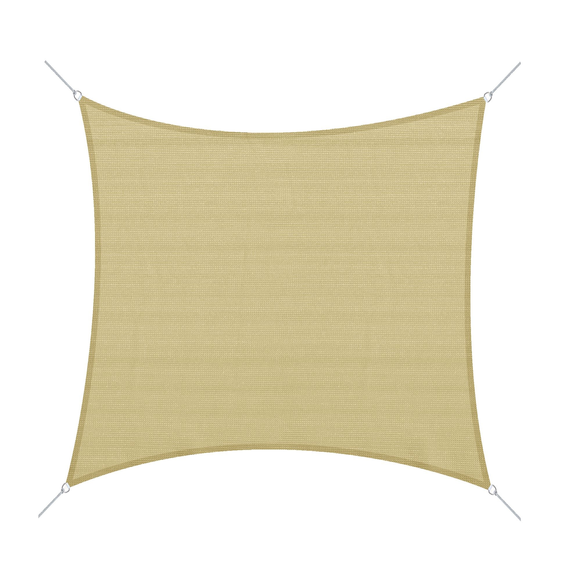 Square Sun Shade Sail for Outdoor in Breathable HDPE, UV Protection 95%, 360x360 cm