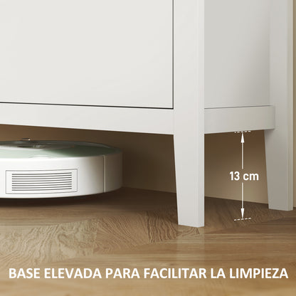 Narrow Shoe Cabinet Shoe Rack for Entryway with 4 Flip Drawers Adjustable Shelves and PU Handles for 20 Pairs of Shoes for Hallway 105x24x95.5 cm White