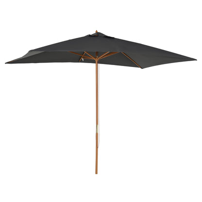 Rectangular Straight Garden Parasol Large Size 3L x 2W x 2.5H meters Dark Gray