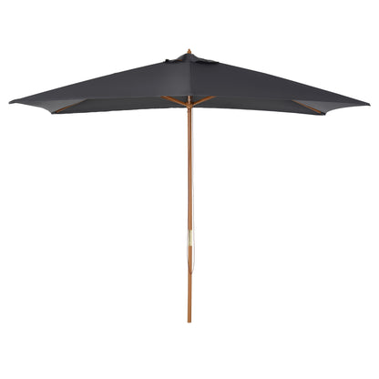Rectangular Straight Garden Parasol Large Size 3L x 2W x 2.5H meters Dark Gray