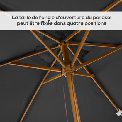 Rectangular Straight Garden Parasol Large Size 3L x 2W x 2.5H meters Dark Gray