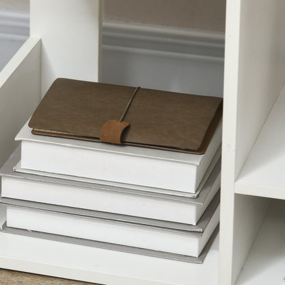 Tree Shaped Bookcase with 13 Shelves, Modern Wooden Bookshelf for Living Room, Study, Office, White