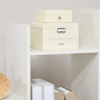 Tree Shaped Bookcase with 13 Shelves, Modern Wooden Bookshelf for Living Room, Study, Office, White