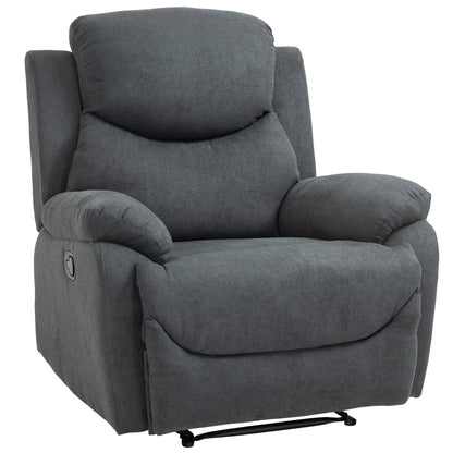 Recliner Chair Single Sofa Bed 150° Adjustable TV Armchair Reclining Chair TV Chair with Sleeping Function for Living Room Linen Dark Gray 93 x 88 x 102 cm