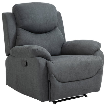Recliner Chair Single Sofa Bed 150° Adjustable TV Armchair Reclining Chair TV Chair with Sleeping Function for Living Room Linen Dark Gray 93 x 88 x 102 cm