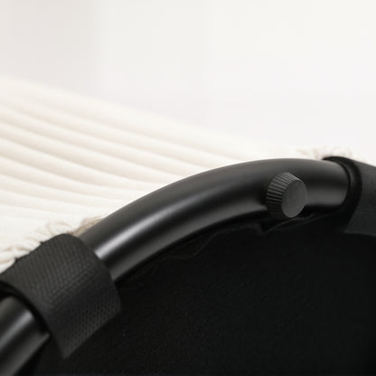 Round Storage Ottoman Storage Box Upholstered in Velvet Padded Seat Removable Lid for Hallway Bedroom Living Room Ø40x41 cm Beige