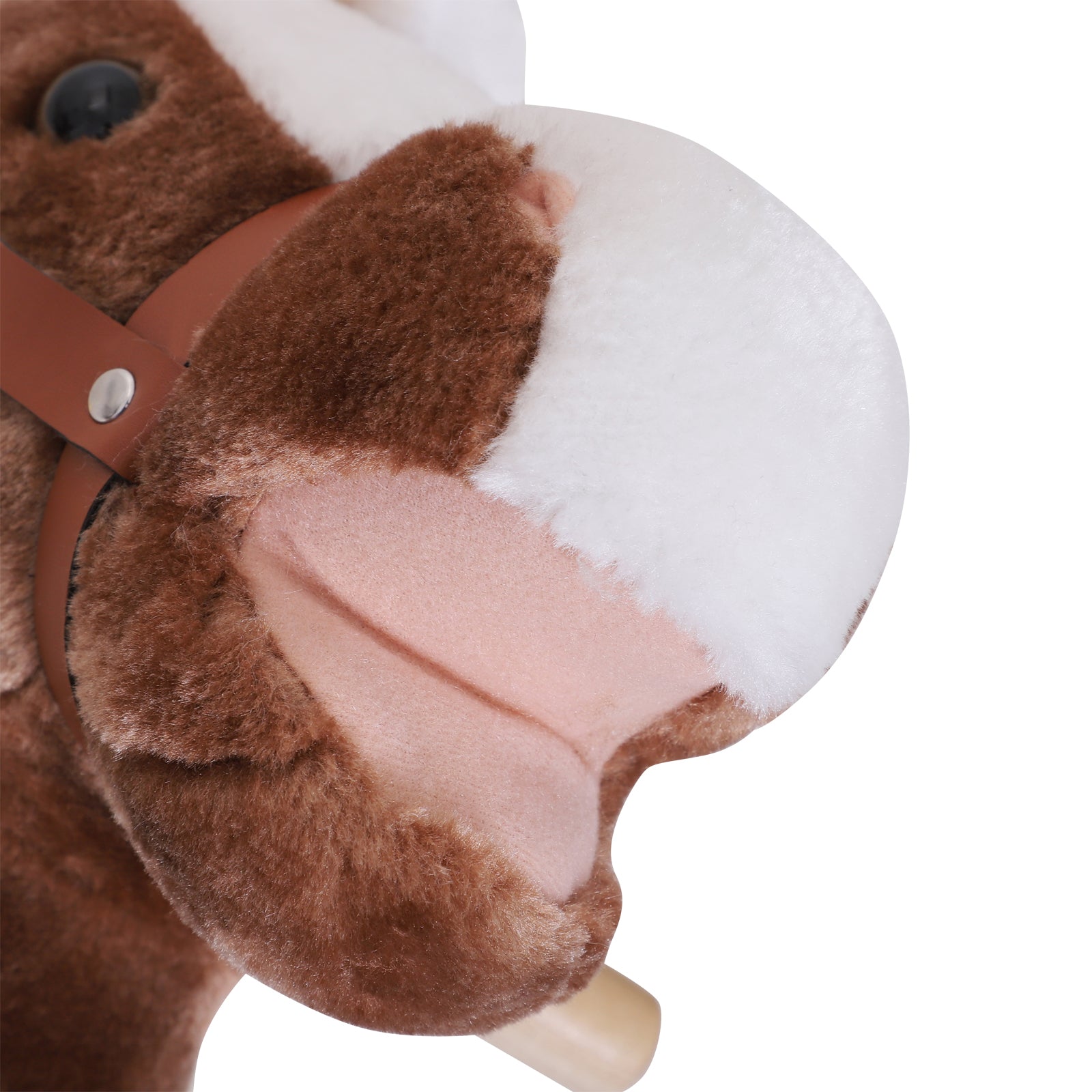 Rocking Horse Baby Rocking Toy Plush Toy Children Plush Rocking Horse Brown L74 x W33 x H62 cm