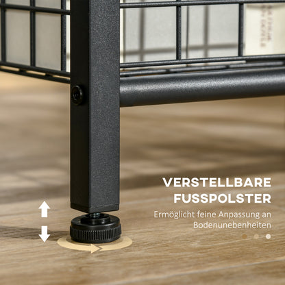 Side Table Square Coffee Table with 2 Levels, Living Room Table made of Tempered Glass and Steel, Coffee Table for Living Room Bedroom 40 x 40 x 50 cm Black